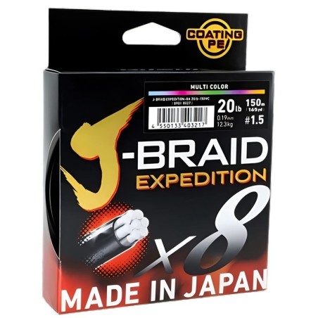 J-Braid Expedition-Ligne de pêche tressée en PE et à 8 brins, fil de 3