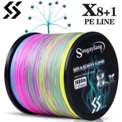 Sougayilang 9 brins PE ligne de pêche 300M 500M 1000M fil de pêche Mul