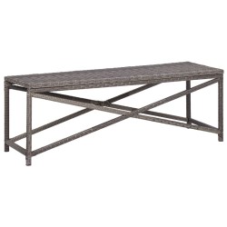 Banc de jardin 120 cm Résine tressée Gris 