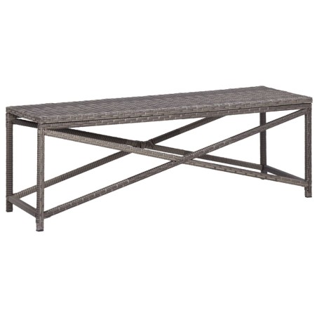 Banc de jardin 120 cm Résine tressée Gris 