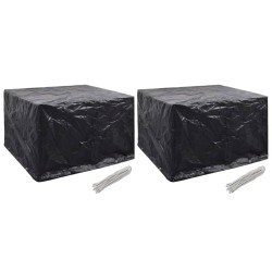 Housses de salon de jardin 2 pcs 8 œillets 135x135x90 cm 