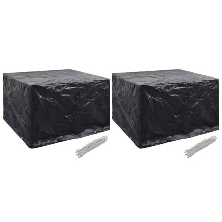 Housses de salon de jardin 2 pcs 8 œillets 135x135x90 cm 