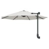 Parasol de jardin mural avec LEDs, beige, 248 cm. 