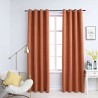 Rideaux occultants et anneaux en métal 2 pcs Rouille 140x175 cm 