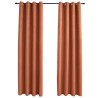 Rideaux occultants et anneaux en métal 2 pcs Rouille 140x175 cm 