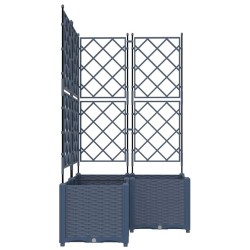 Planteur de jardin avec treillis 3 pcs gris 80x80x143 cm 