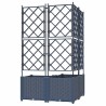 Planteur de jardin avec treillis 3 pcs gris 80x80x143 cm 