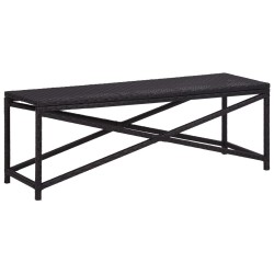 Banc de jardin 120 cm Résine tressée Noir 