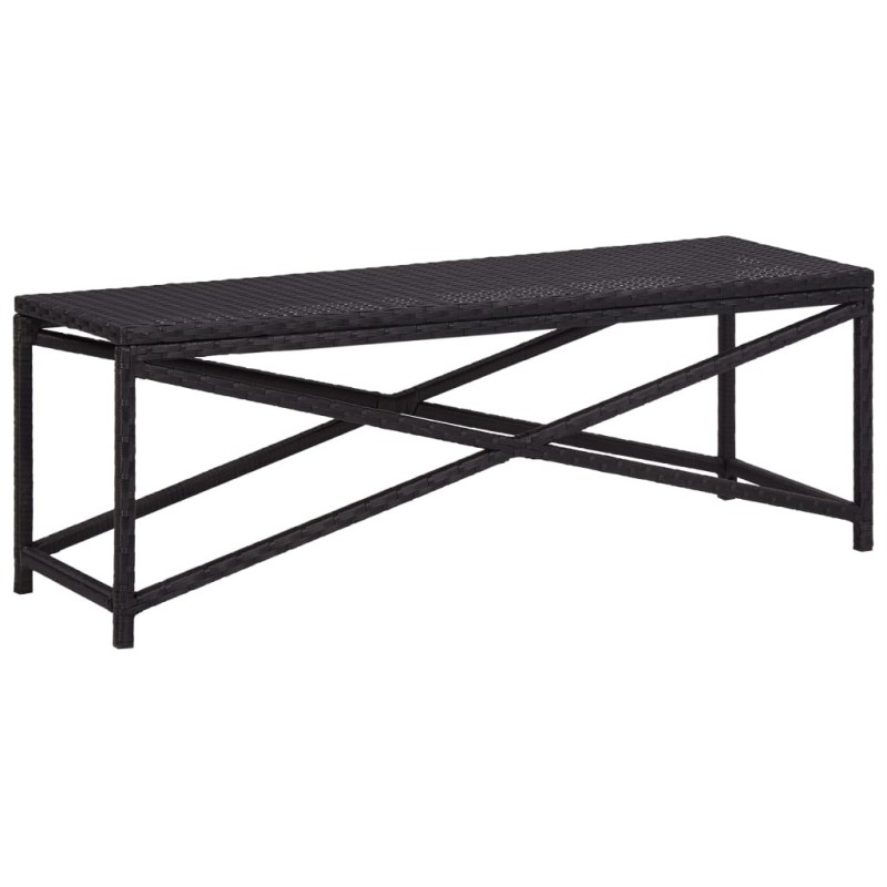 Banc de jardin 120 cm Résine tressée Noir 