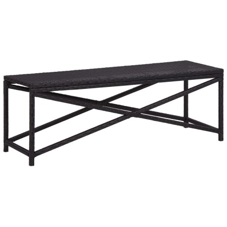 Banc de jardin 120 cm Résine tressée Noir 
