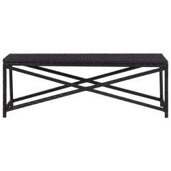 Banc de jardin 120 cm Résine tressée Noir 