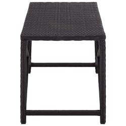 Banc de jardin 120 cm Résine tressée Noir 