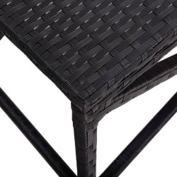 Banc de jardin 120 cm Résine tressée Noir 