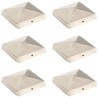 Bouchons de poteau de clôture pyramidaux 6 pcs Inox 101x101 mm 