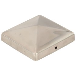 Bouchons de poteau de clôture pyramidaux 6 pcs Inox 101x101 mm 