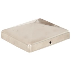 Bouchons de poteau de clôture pyramidaux 6 pcs Inox 101x101 mm 