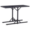 Table de jardin Noir 110x53x72 cm Verre et résine tressée 