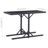 Table de jardin Noir 110x53x72 cm Verre et résine tressée 