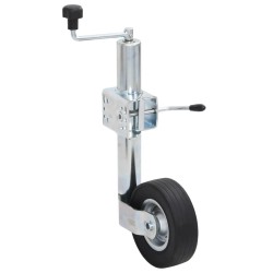 Roue cric de remorque avec pince fendue 60 mm acier galvanisé 