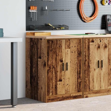Armoire de rangement de garage vieux bois 60x51x85 cm bois pin 