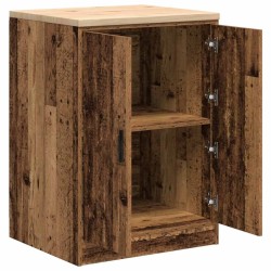 Armoire de rangement de garage vieux bois 60x51x85 cm bois pin 