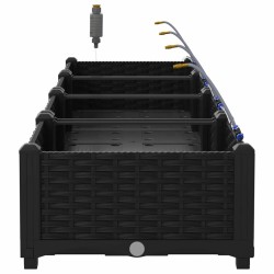 Jardinières de jardin 1 pc Noir 160 x 40 x 22 cm Plastique 