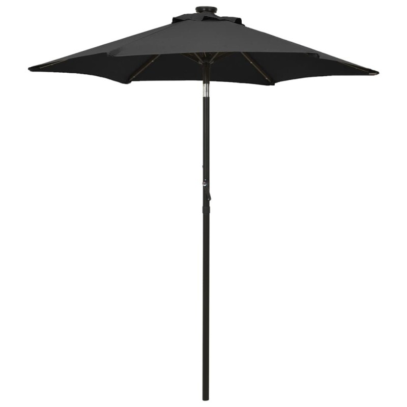 Parasol de jardin avec lumières LED noir 200x211 cm aluminium 