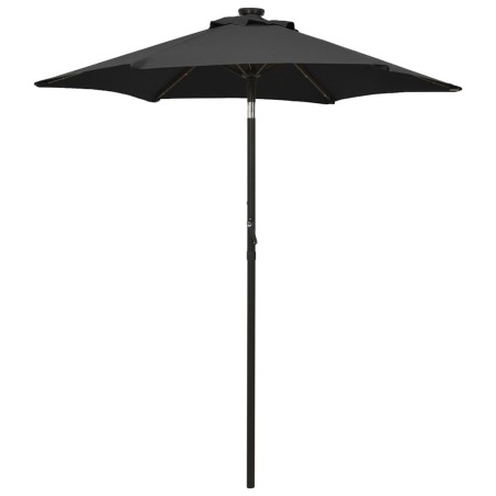 Parasol de jardin avec lumières LED noir 200x211 cm aluminium 