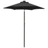 Parasol de jardin avec lumières LED noir 200x211 cm aluminium 