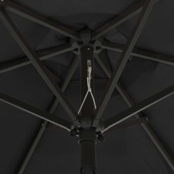 Parasol de jardin avec lumières LED noir 200x211 cm aluminium 