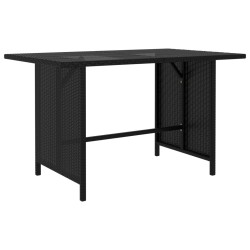 Table à manger de jardin Noir 110x70x65 cm Résine tressée 