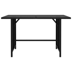 Table à manger de jardin Noir 110x70x65 cm Résine tressée 