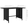 Table à manger de jardin Noir 110x70x65 cm Résine tressée 