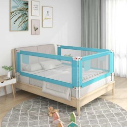 Barrière de sécurité de lit d'enfant Bleu 120x25 cm Tissu 