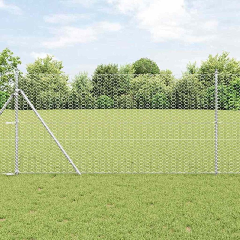 Clôture Hexagonale 1,4x10 m en Acier Galvanisé 