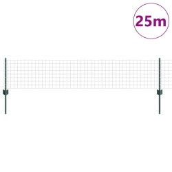 Clôture Euro avec 11 poteaux vert 0,4x25 m en acier 