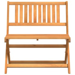 Banc de jardin pliant 80x46x85 cm en bois massif d'acacia 