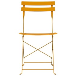 Chaises de jardin pliantes 2 pcs Jaune moutarde Acier 
