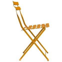 Chaises de jardin pliantes 2 pcs Jaune moutarde Acier 
