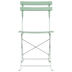 Chaises de jardin pliantes 2 pcs menthe claire en acier 