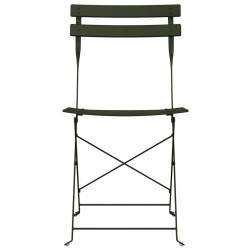 Chaises de jardin pliantes 2 pcs Vert foncé Acier 