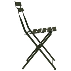 Chaises de jardin pliantes 2 pcs Vert foncé Acier 
