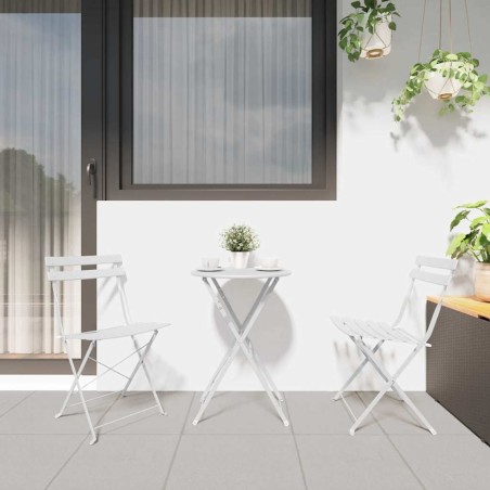 Chaises de jardin pliantes 2 pièces blanches en acier 