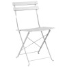 Chaises de jardin pliantes 2 pièces blanches en acier 
