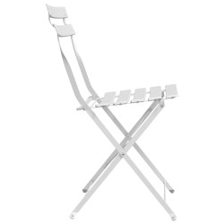 Chaises de jardin pliantes 2 pièces blanches en acier 