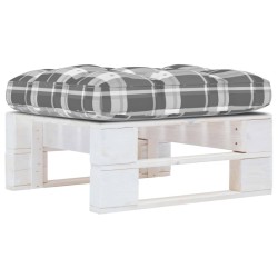 Pouf palette de jardin Bois de pin imprégné de blanc 