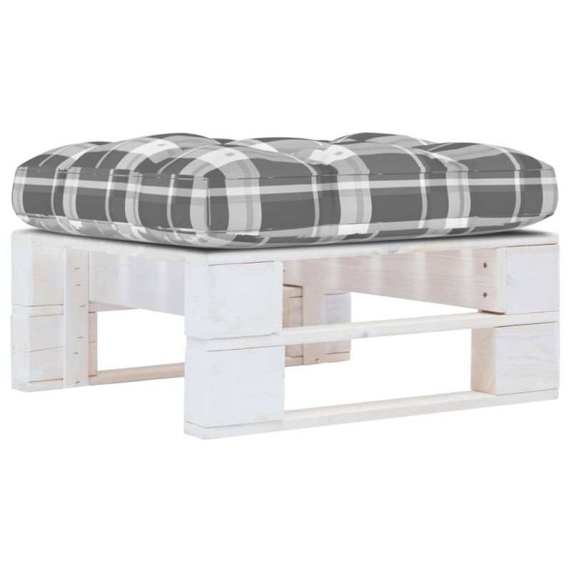 Pouf palette de jardin Bois de pin imprégné de blanc 