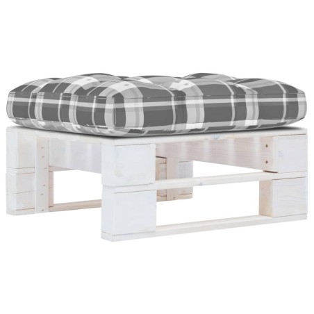 Pouf palette de jardin Bois de pin imprégné de blanc 