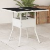 Table de jardin dessus en verre blanc 80x80x75cm résine tressée 