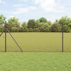 Clôture en fil soudé rouge 1,5 x 25 m en acier 